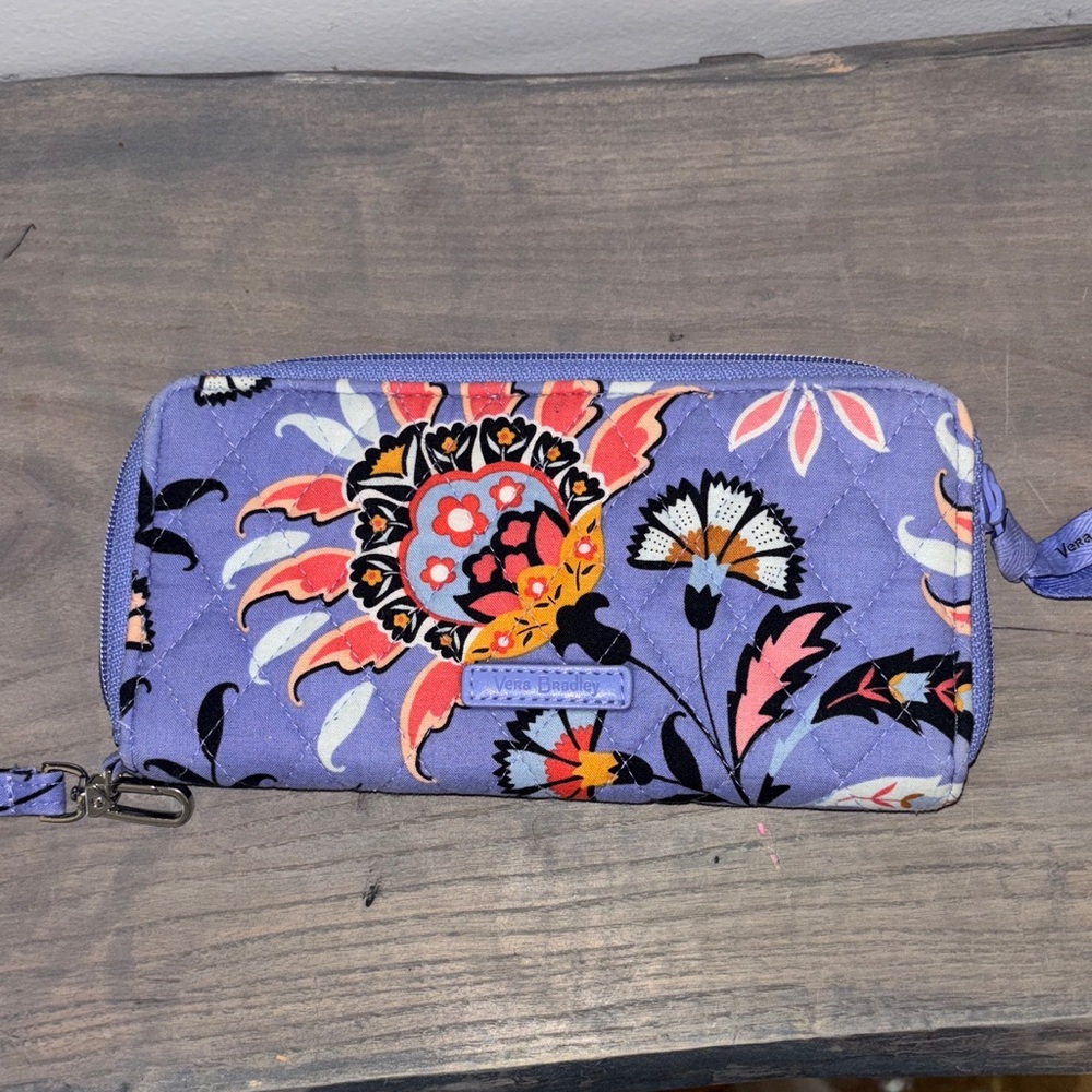 Vera Bradley Floral Wristlet - Purple and Orange